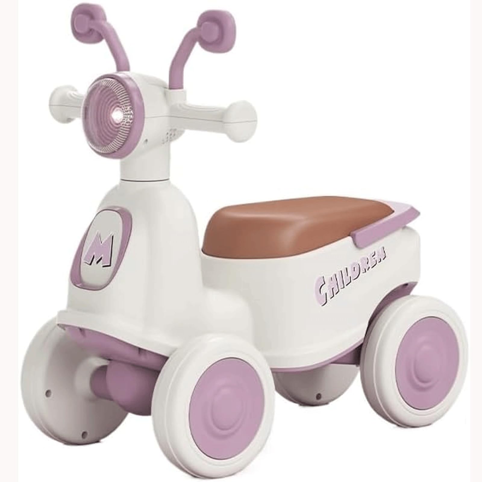 Wiggle Car, cichy, huśtawkowy samochód, 4-kołowy skuter Wiggle, rowerek biegowy z muzyką i światłem LED, jeździk, dziecięcy Wiggle Car dla dzieci w wieku 1-3 lat(Lila,Silent wheel)