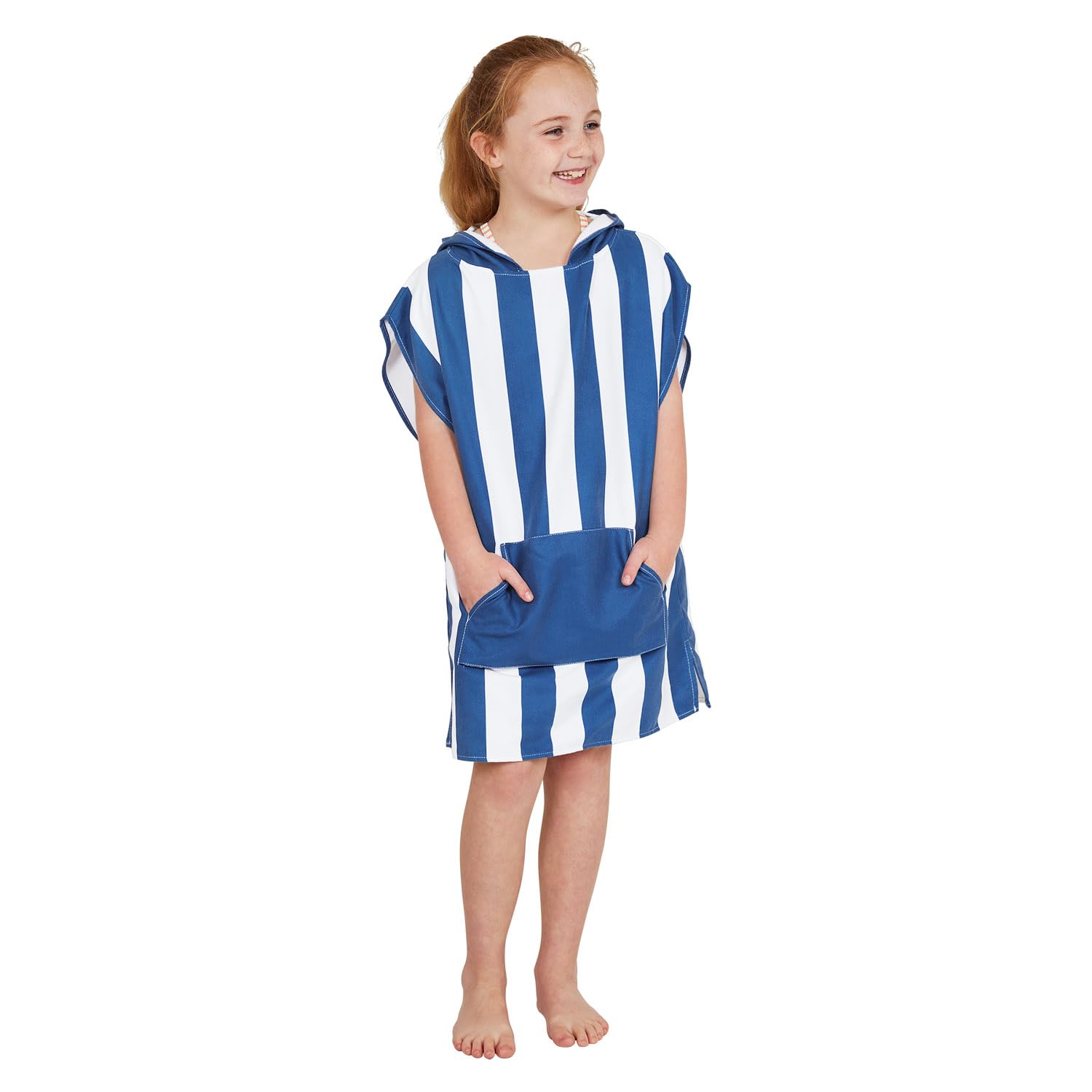 Dock & Bay Poncho with Hood - for Kids - Super Absorbent, Quick Dry - Includes Bag - Cabana - Whitsunday Blue, Medium (Age 6 to 10) — image 1