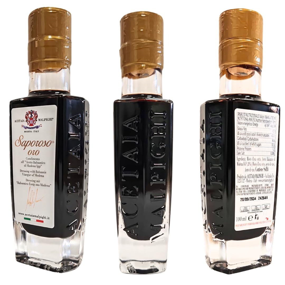 Assaisonnement au Vinaigre Balsamique de Modène IGP - Saporoso Oro - Âgé de 8 Ans (100 ml.) - Selected by PARMAshop
