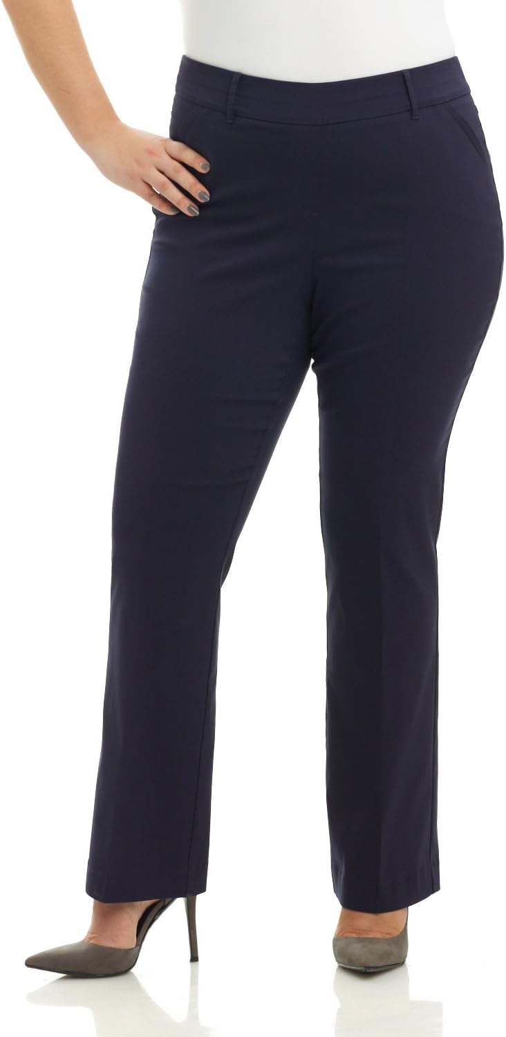 Rekucci Curvy Woman Ease into Comfort Barely Bootcut Plus Size Pant