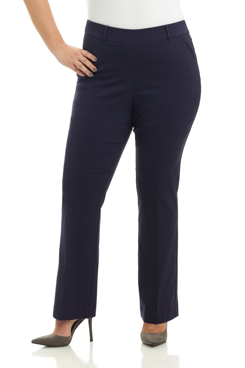 Rekucci Curvy Woman Ease into Comfort Barely Bootcut Plus Size Pant
