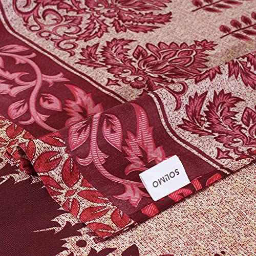 Image of Amazon Brand - Solimo Bello Polyester Curtain, Window, 5 feet (1.52 m), Maroon, Pack of 2