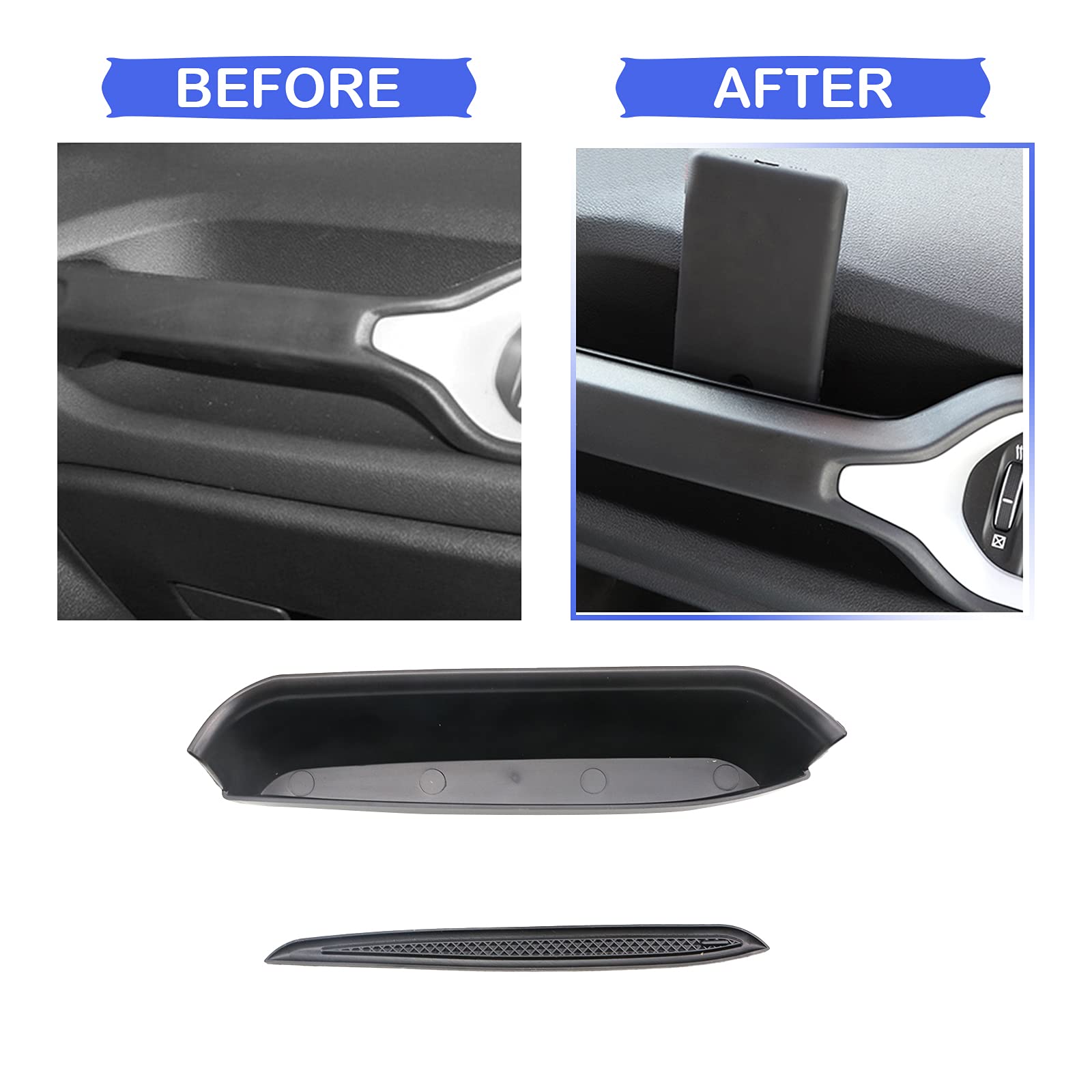 Boîte Rangement Console Centrale Jeep Renegade 2015-2024 - Plateau Accoudoir Avec Tapis Antidérapant