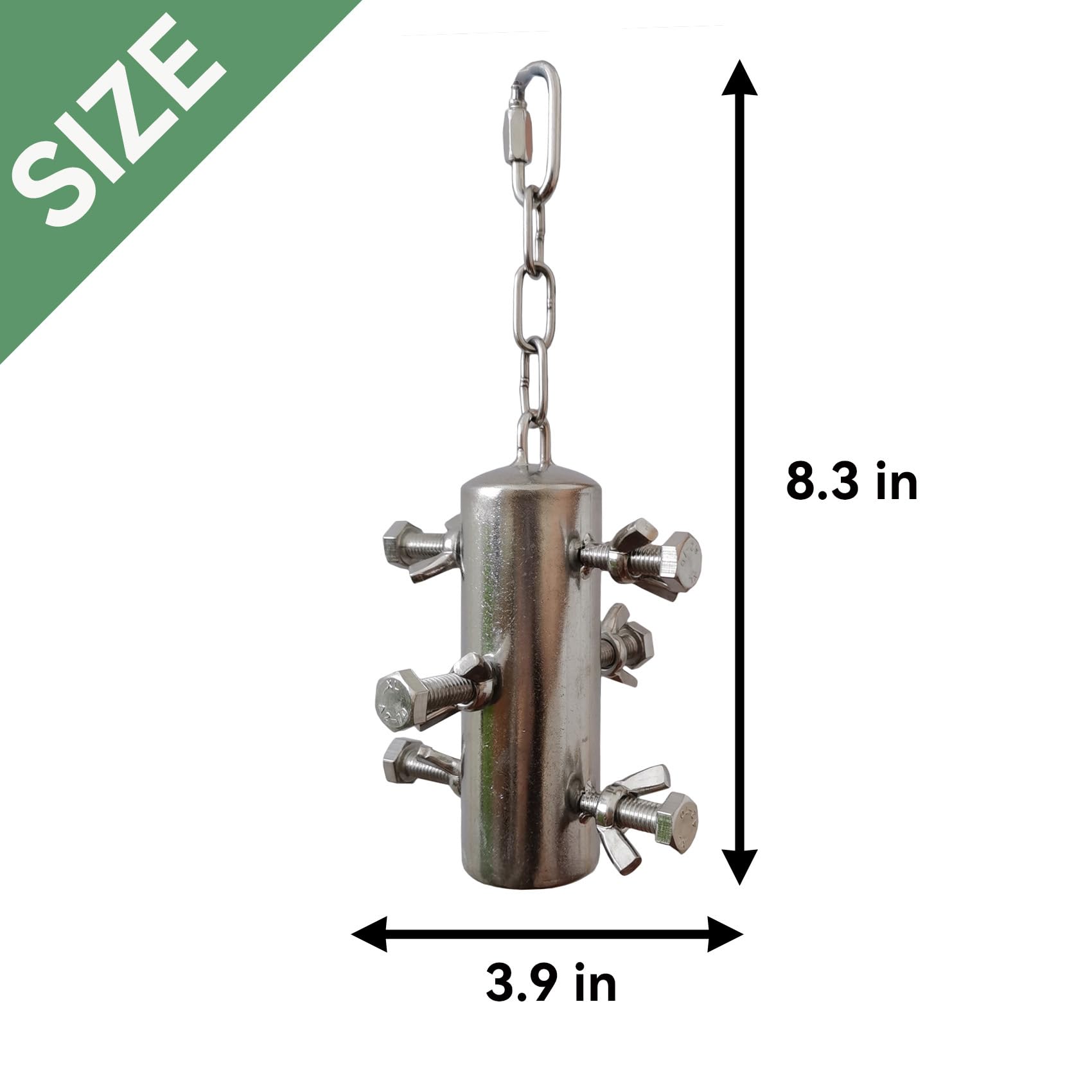 JSLZF Stainless Steel Parrot Toy, Hanging African Grey Chew Toy for Bird, Large Bird Toy for Macaw, Foraging Bird Toy for Conure, Cockatoo, African Grey - image 7
