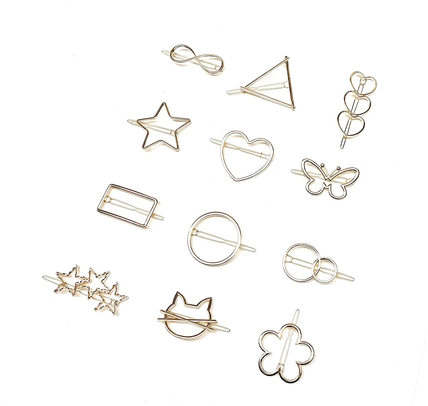 MOOLYAVAAN PRODUCTS Assorted Design Minimalist Dainty Hollow Gold Hairpins Hairclip Feather Moon Triangle Circle Star Heart Hair Barrettes for Girls/Kids and Women (DESIGN MAY VARY) (PACK OF 2) (B09WJ4WSXB) Amazon Price History, Amazon Price Tracker