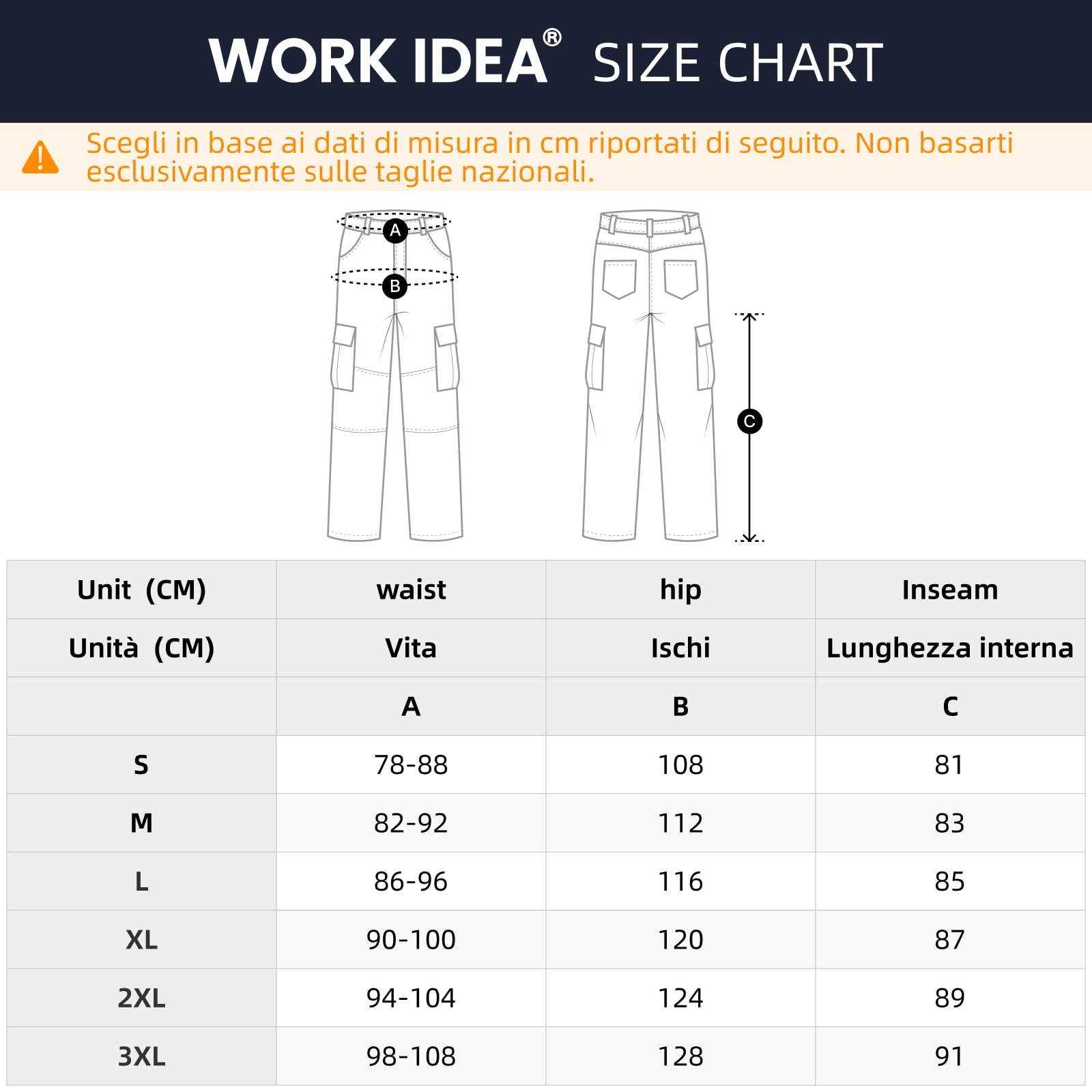 WORK IDEA Pantaloni Uomo Impermeabili ed Elastici per Escursionismo, Softshell Traspirante e Morbido, Ideali per Trekking, Alpinismo e Tempo Libero