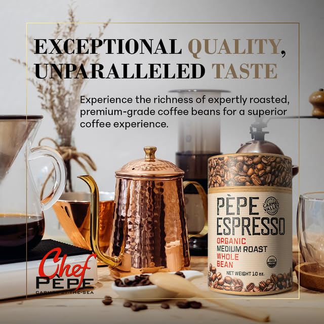 Pepe Coffee Organic Medium Roast Whole Bean Espresso 10 oz 1-pack miniatura 3