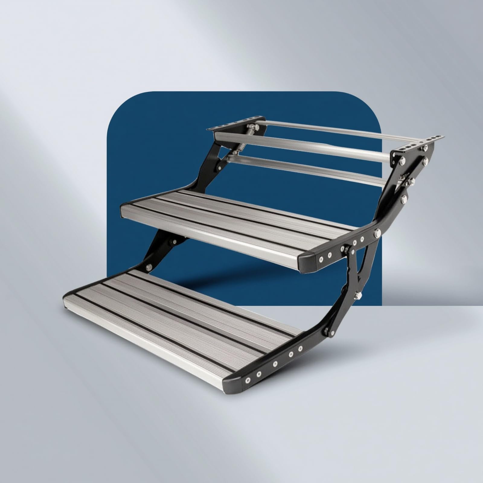 Escalón Auto Resistente Al sgaste Peldaño Retráctil Manual Peldaño Autocaravanistas, Vehículos s, Dos Escalones