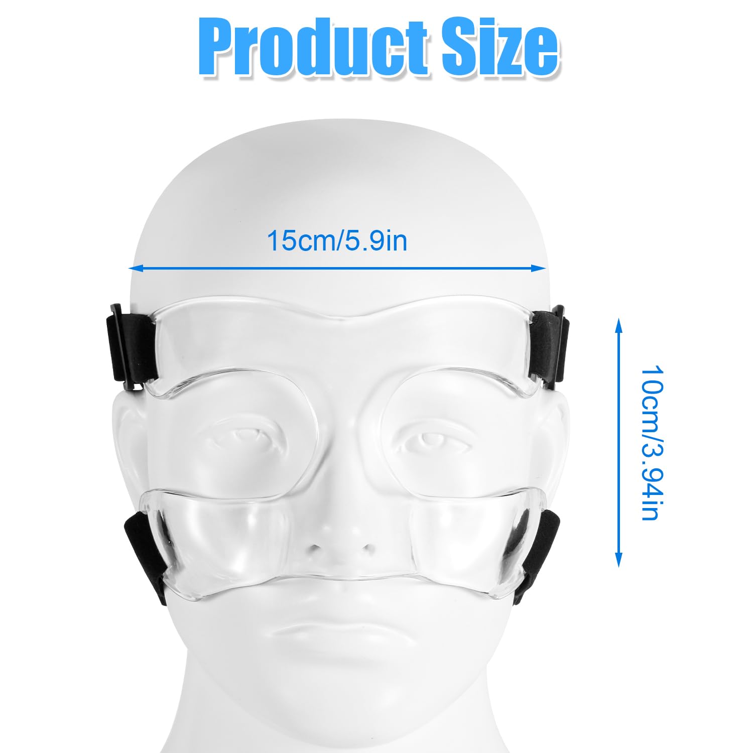 Protezione per il Naso Maschera, Visiera per Naso Rotto Regolabile Maschera per Naso Rotto con Imbottitura Traspirante Maschera per il Viso per Basket Calcio Adulti Adolescenti