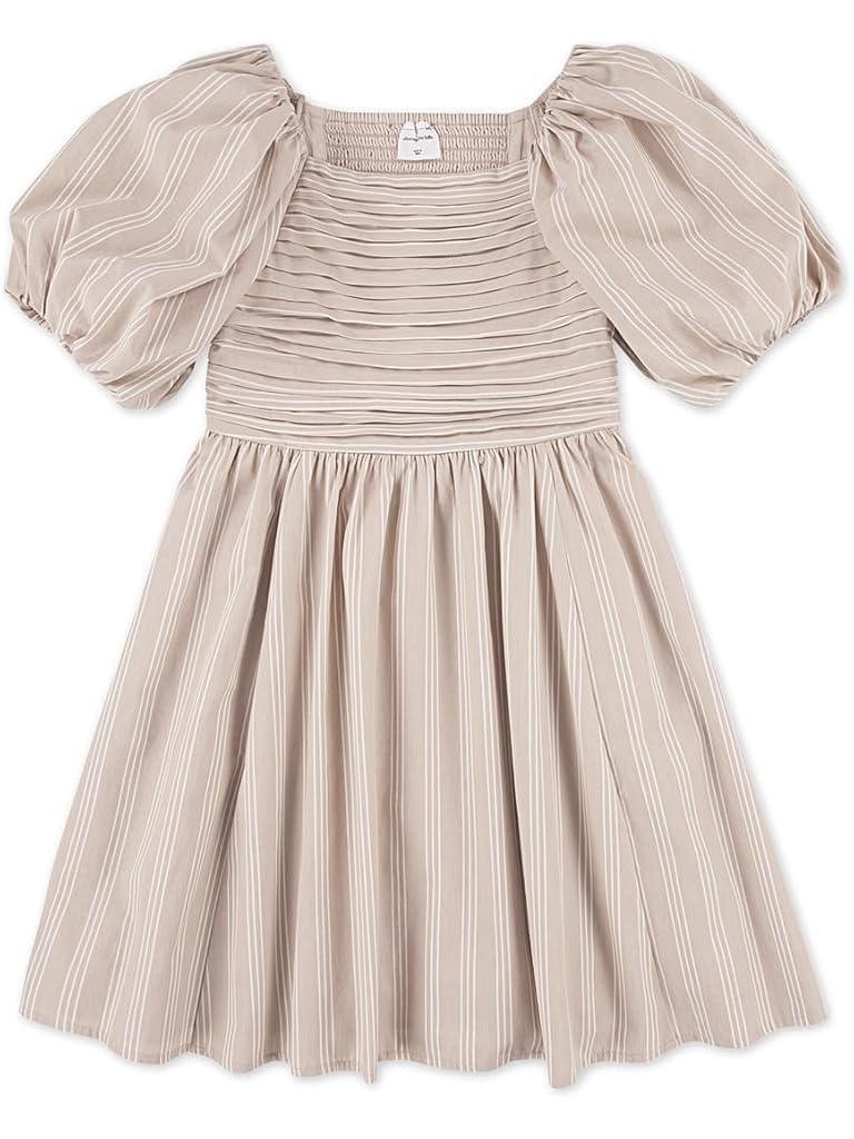 Taupe Abercrombie & Fitch Emerson Puff Sleeve Mini Dress (Big Kid)
