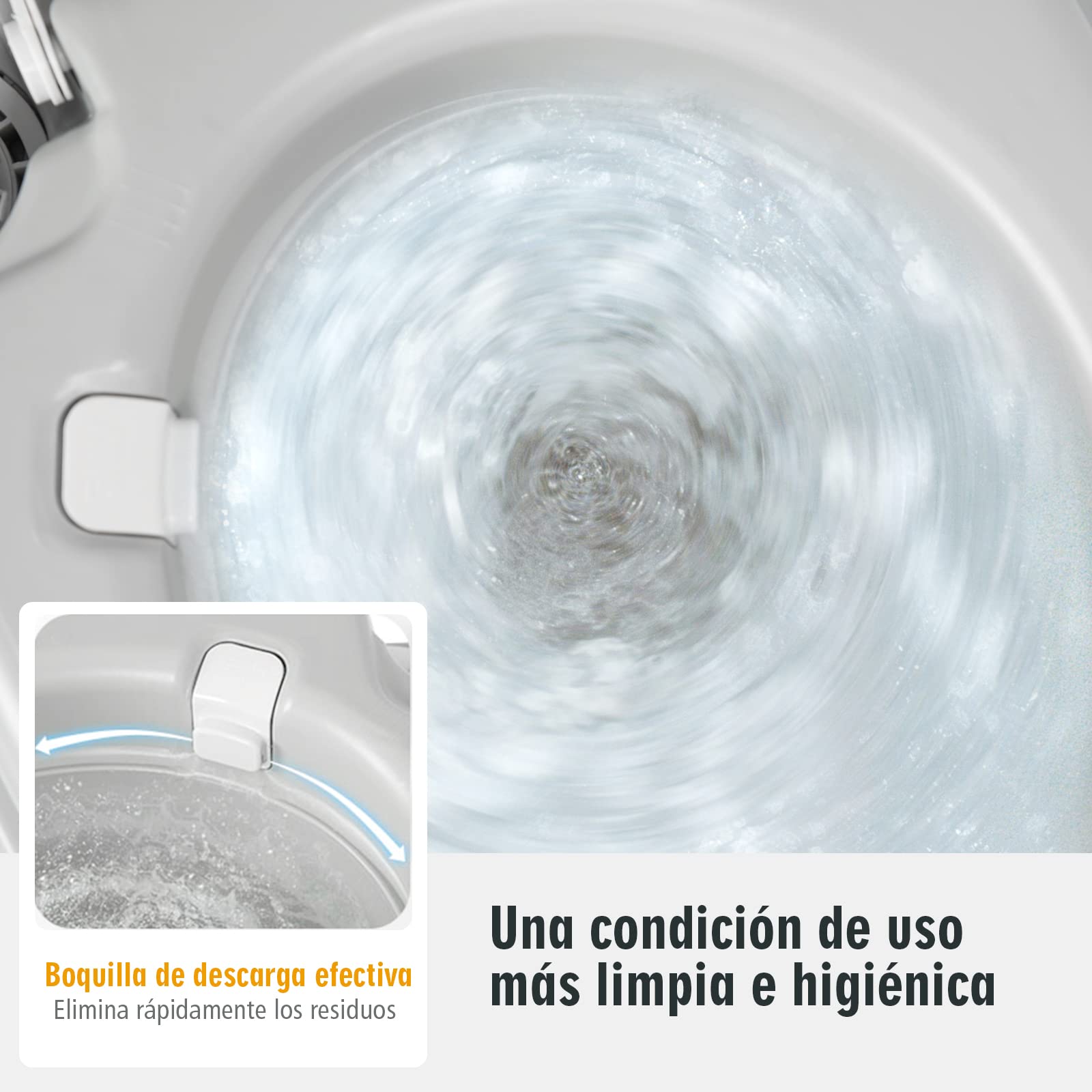 COSTWAY WC Portátil, Inodoro Portátil de Camping con 20 L de Tanque Extraíble de Agua Residuales y Bomba de Desagüe, para Autocaravana con Indicador del Nivel del Agua,Carga 200 kg y Anticorriente