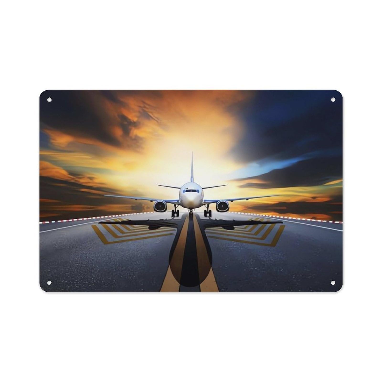 VstaDank Vintage Metal Sign Sublimation Aluminum Backpack Airplane Plaque Sign Weatherproof Art Decorative Wall Plate Boho Aluminum Wall Hanging Decor Retro Poster Plaque 8x12in