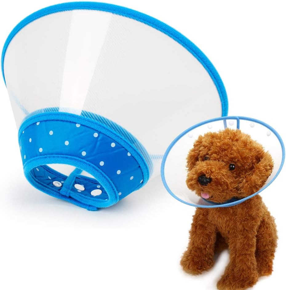 Pet Cone Recovery Dog Cone Adjustable Dog Collar Clear Padded Collar