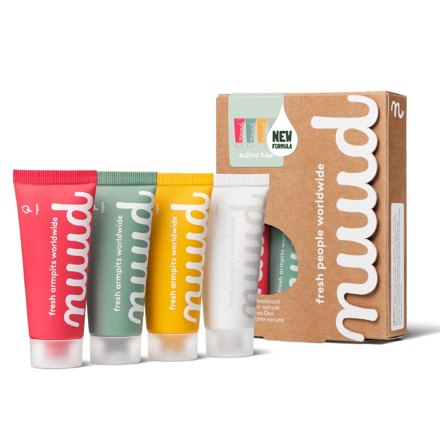 NuudFamily Pack - New Formula - Natural Vegan Cream Deodorant Against Sweat Odour - Natural Cosmetics without Aluminium, Alcohol, Chemicals and Animal Testing - Lasts 40 Weeks (80 ml)
