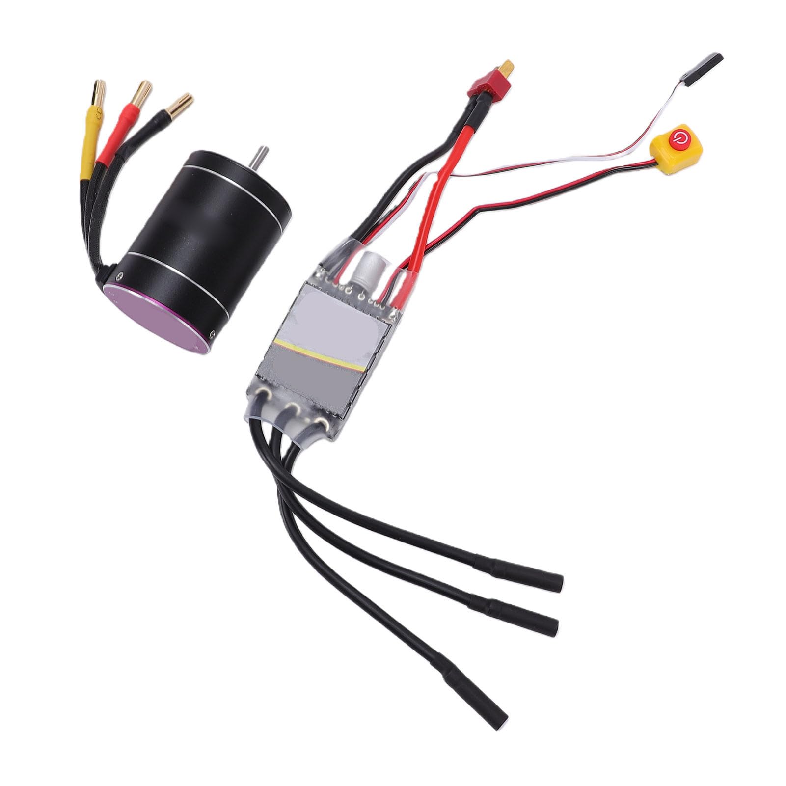 Dilwe RC Brushless Motor ESC Combo 3300KV, Sensorloses 3650 75A ESC-Set mit Wasserdichtem Design für 1/10 1/8 RC Cars Boote