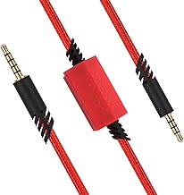 Auhsuxo 6.56FT/2M Replacement Astro a40 Cable, A10 Headset Cable Cord Audio Cable for Astro A10/A40 Gaming Headsets Xbox One Ps4 Controller (Red)