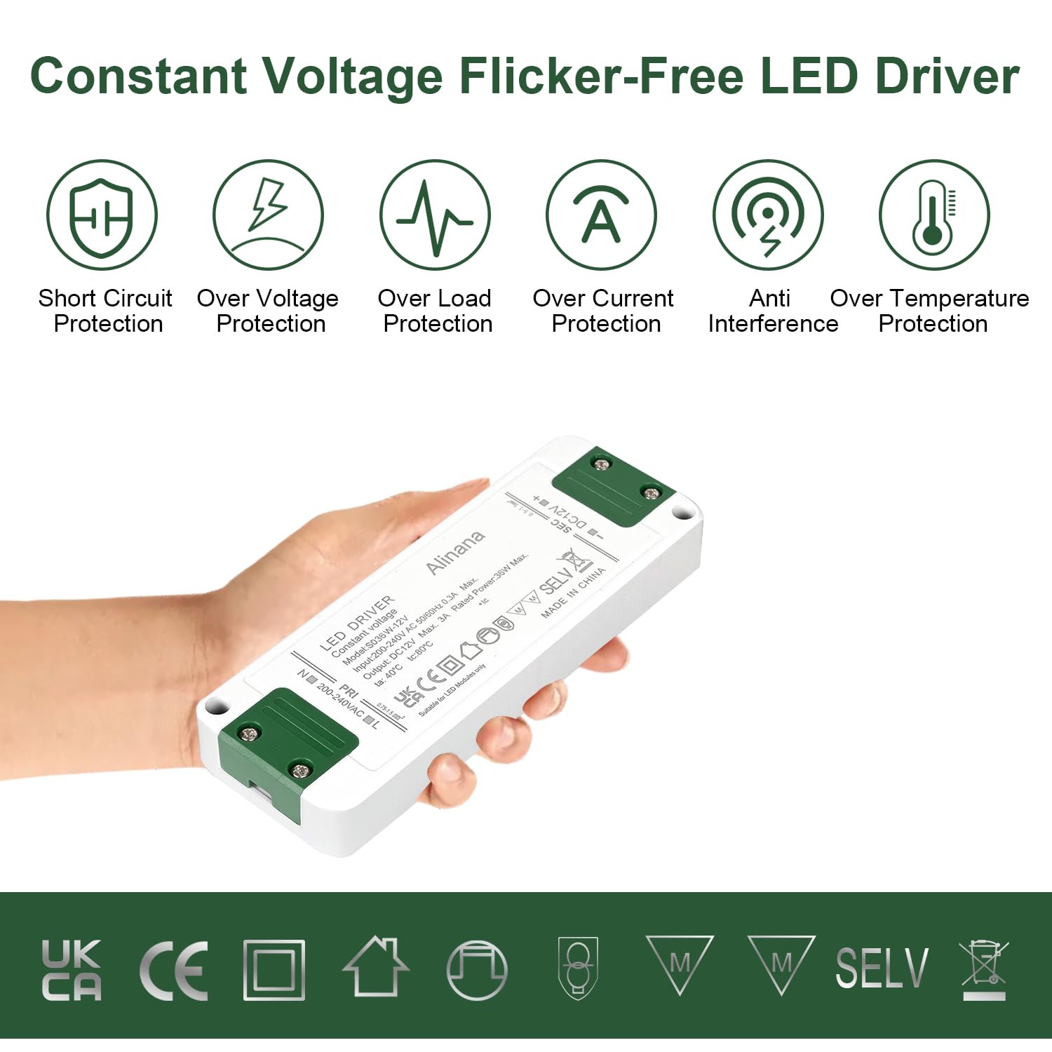 LED Transformator 12V 36W, Elektronischer Treiber, 230V Auf 12V DC Schalt Niedervolttrafo, Kein Flimmern, Konstantspannungs Netzteil für Lampen Beleuchtungen G4, MR11, MR16 LED Transformator 12V 36W, Elektronischer Treiber, 230V Auf 12V DC Schalt Niedervolttrafo, Kein Flimmern, Konstantspannungs Netzteil für Lampen Beleuchtungen G4, MR11, MR16