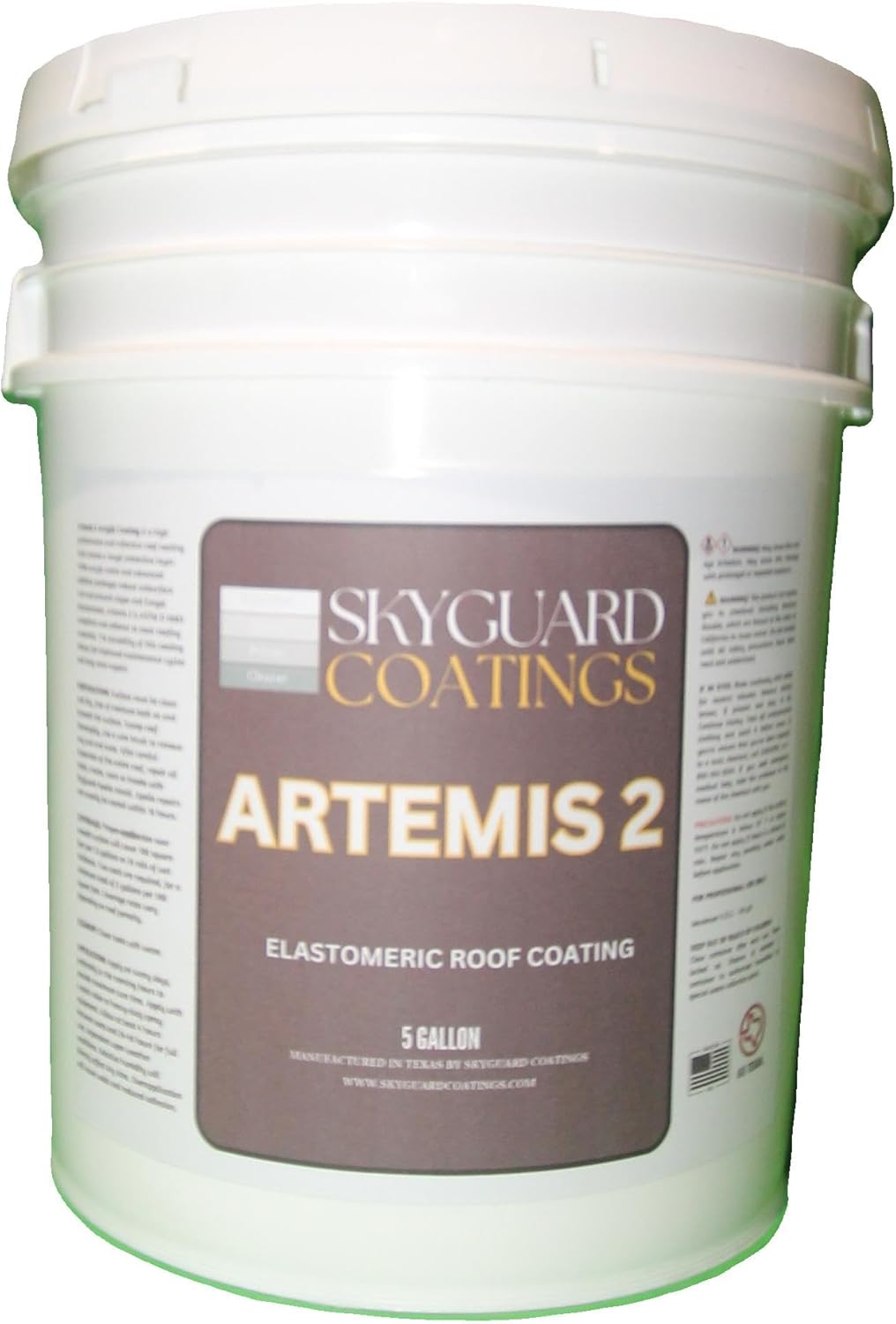 Skyguard Artemis 2 Elastomeric Roof Coating, 100% Acrylic, 5-Gallon, White
