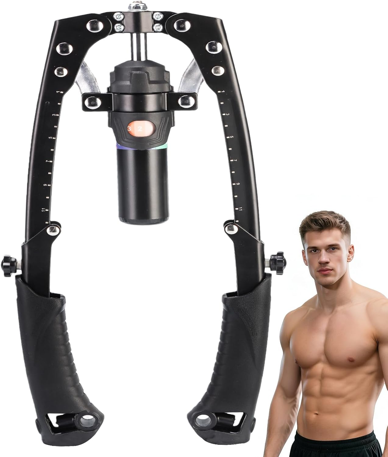 2025 New All-in-One Adjustable Hydraulic Power Chest Press Machine, Chest Expander & Forearm Strengthener, for Upper Body & ABS Fitness (Without Wheels)