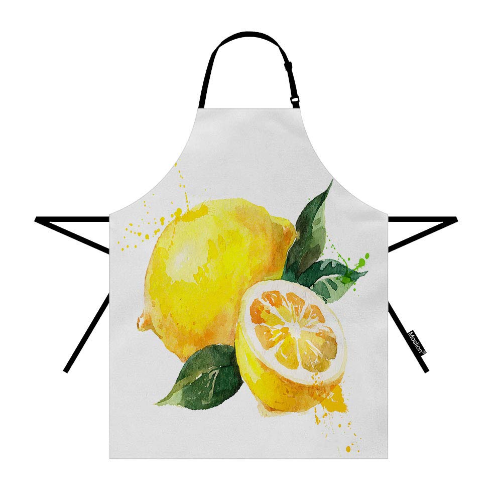 Moslion Apron 31x27 Inch Kitchen Chef Waitress Cook Aprons Bib with Adjustable Neck for Women Men