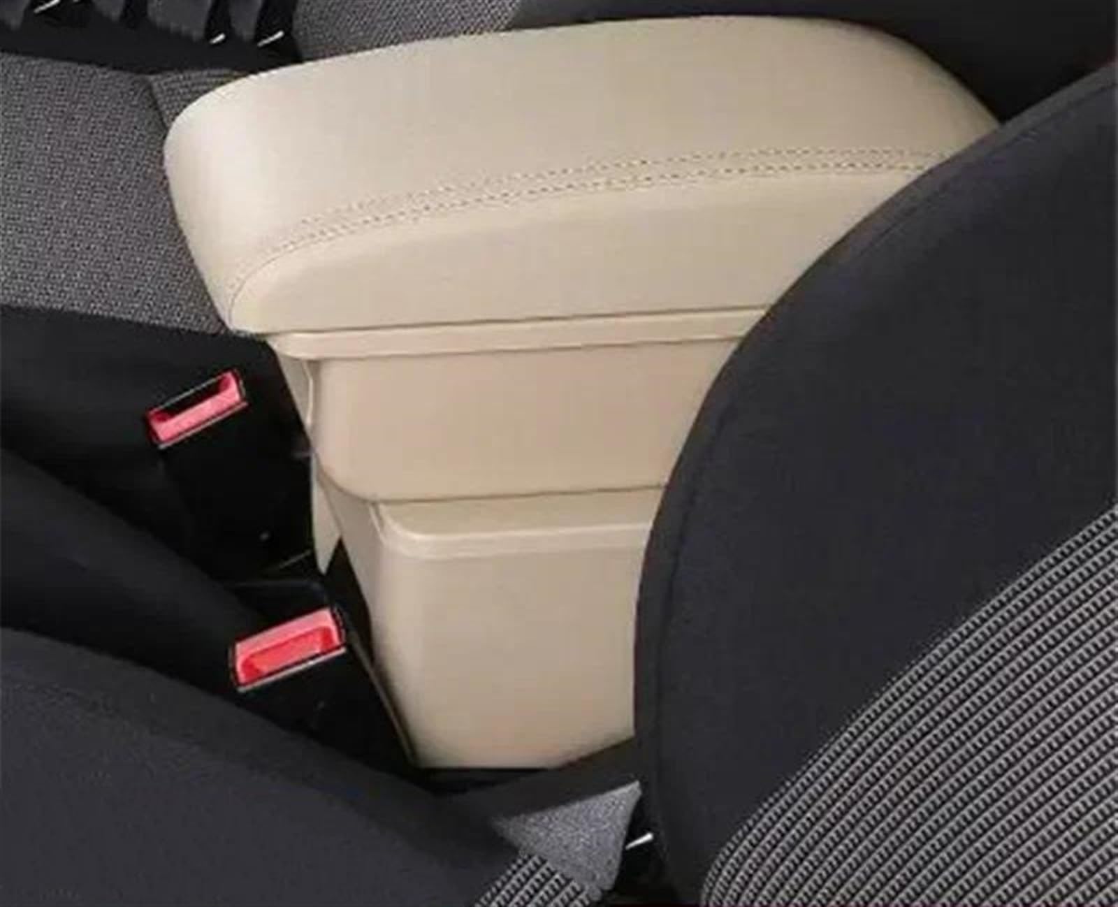 NMJLQW Storage Rack Car Interior Accessories Center Console Storage Box Multifunctional Armrest Storage Box For Ypsilon(MY beige No USB)