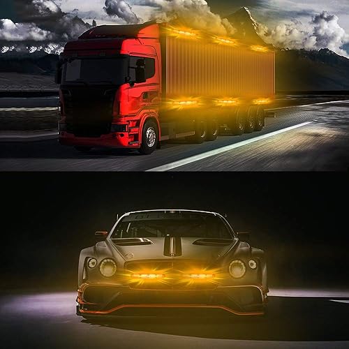 Miniatura 6 de Teguangmei Luces estroboscópicas de advertencia de emergencia, 2 unidades universales de 24 LED 72 W, montaje en superficie intermitente, color