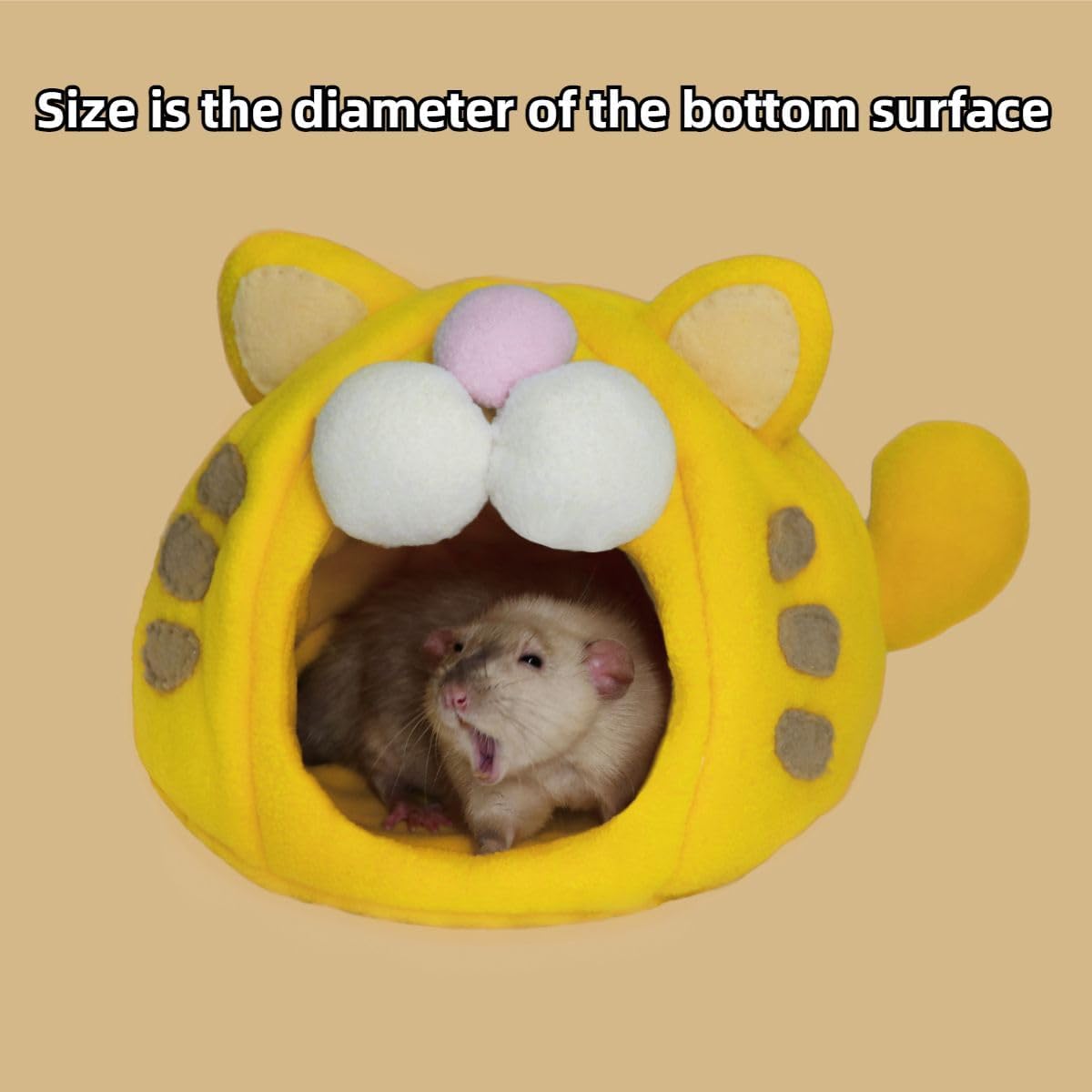 Guinea Pig Bed Cage Indoor, Hamster Warm Nest Toy, Rat Habitat Cave Plush Hideout, Small Animal House for Hedgehog Chinchilla (Dia. 13.78 in)