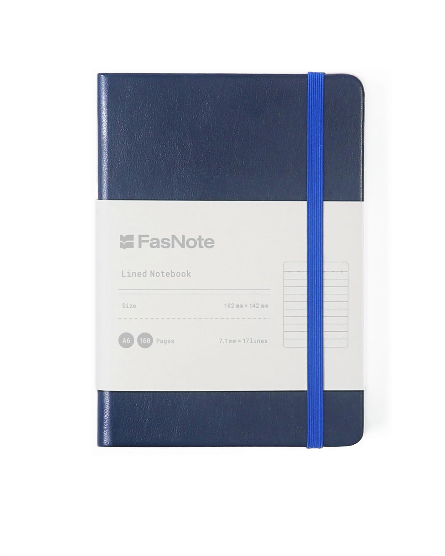 A6 Lined Hardcover Notebook, 100 GSM Paper, Midnight Blue