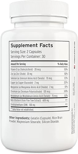 Miniatura 2 de Suplementos máximos de próstata para hombres – 600 mg de beta-sitosterol y 100 mg DIM por porción – Suplementos de salud para hombre para apoyo