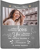 Vista 122 de Custom Memorial Blankets with Photo to Your Loved One's Memory, Memory Lane in Loving Memory Photo Blanket to Remind You of Your Beloved Ones 40x50