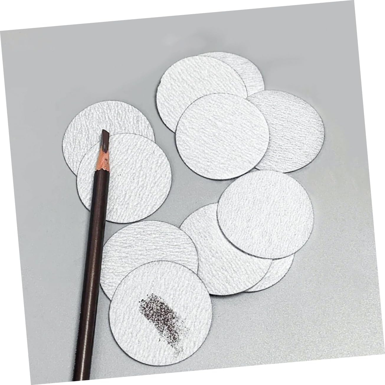VICASKY 20pcs Nail Art Eyebrow Pencil Sharpener Sandpaper Eyeliner Sharpener Pads for Sketch Pencil Crayon Sharpening Tool Compact Makeup