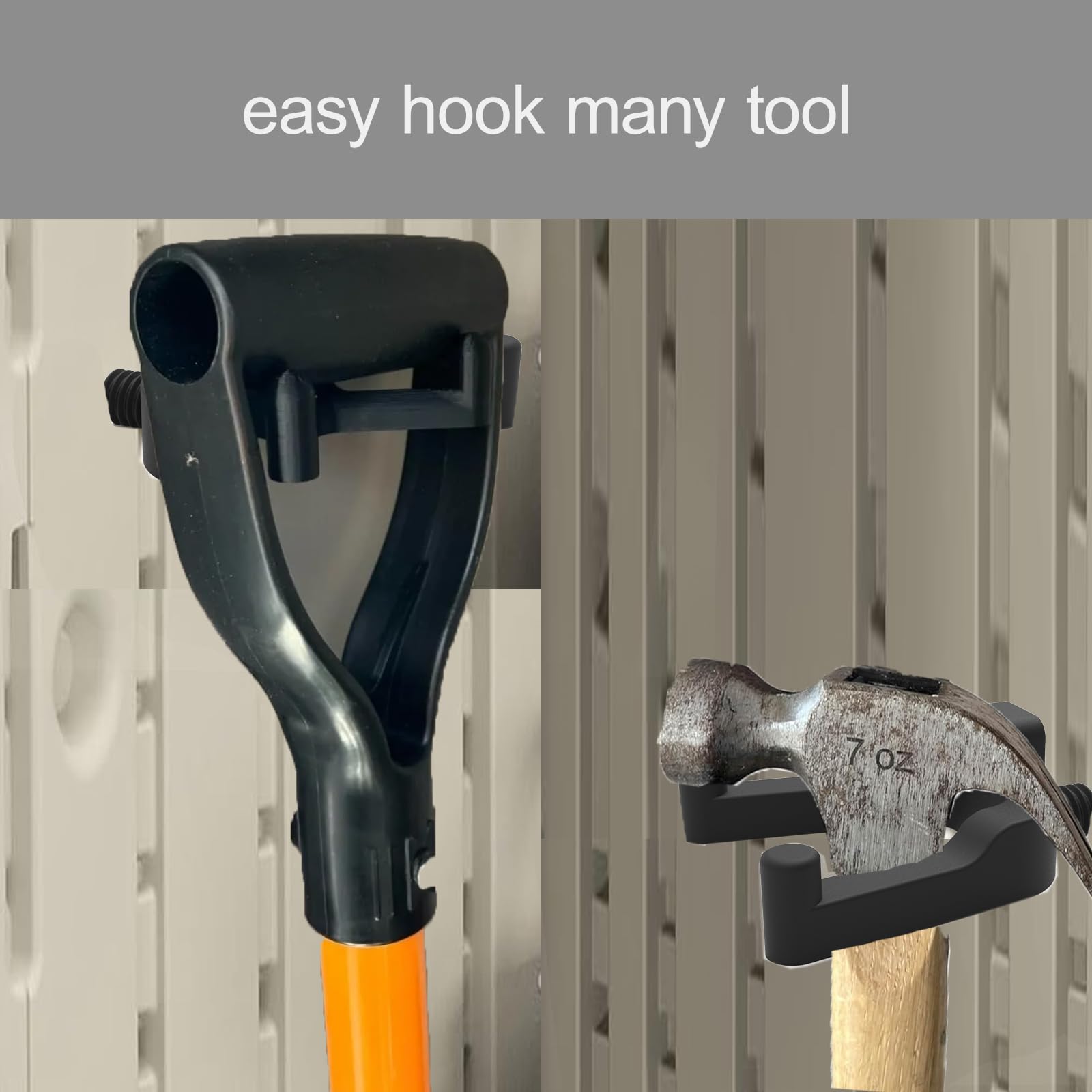 meeeyya Heavy Duty Tool Hooks Compatible Sheds, Tool Hanging Organizer Tool Hangers for Shed, Garden Tool Rack