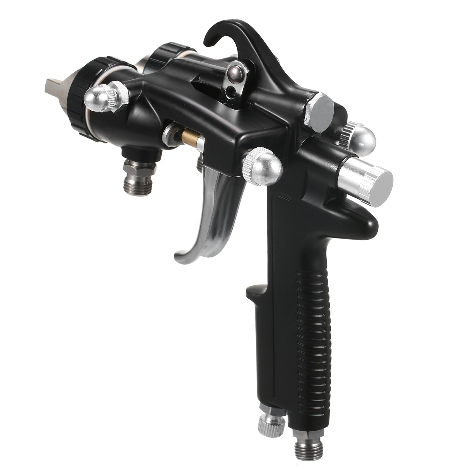 Kavolet Professionelle Zweikomponenten-Luftspritzmaschine mit 1,4-mm-Düse und Zwei Köpfen, Verschleißfestes PTFE-Finish, Präzisionsgefertigte Messingkappe, Geeignet für Autos, Glas und Schutzteile