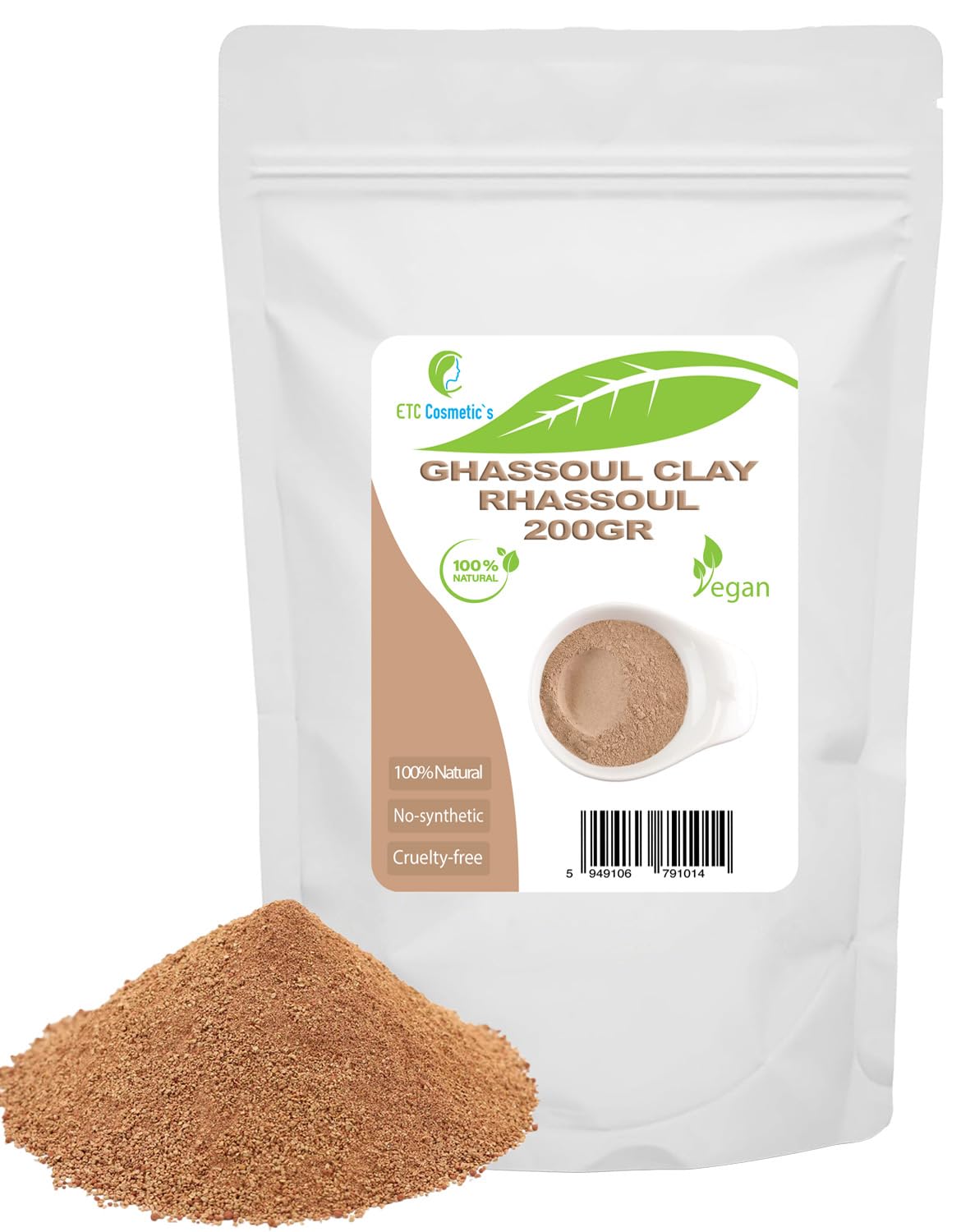 Marokkanischer roter Ton (Moroccan Red clay) – 200 g – DIY-Gesichtsmasken, Körpermasken, Haarmasken, sanfte Peelings und Scrubs, Seifenherstellung, Anti-Aging und Hautstraffung, natürlich - 3