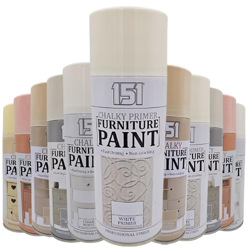 1 x White Primer Chalk Finish Spray Paint 400ml - Furniture Spray Paint Aerosol for Smooth Touch Matt Finish Office and Home