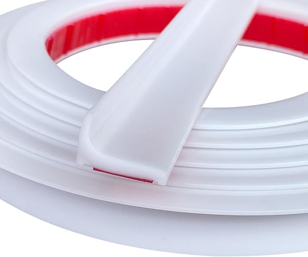 Barrera para Agua 1.2M Barrera de Ducha Silicona Barrera Agua Ducha Autoadhesiva Borde Plato Ducha Plegable para Mampara de Ducha o Borde de la Bañera del lavabo (Blanco, 1.2M) - 1