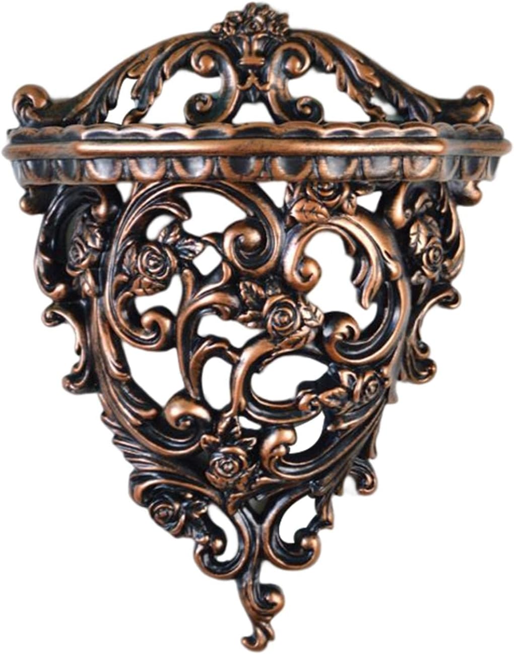 Retro Centerpiece Decorative Display Shelves Bracket Sculpture Shelf Organizer for Bedroom Office, Bronze S
