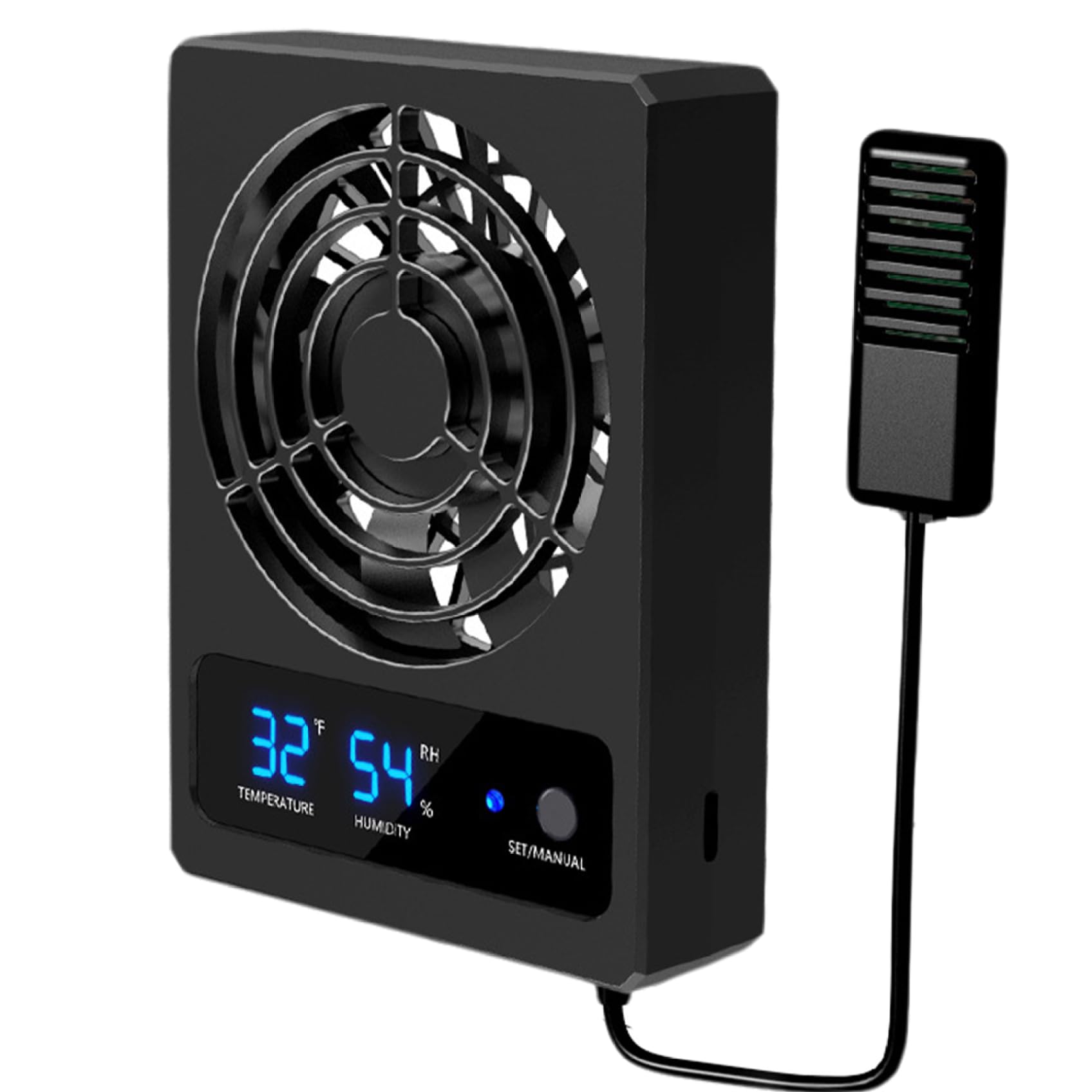 Ventilation Fan for Reptile Tank Cooling Fan Dehumidifier with LED Display for Rainforest Terrarium Vivarium Improving Air Circulation for Amphibians Reptiles Snakes Snake Enclosure - 2