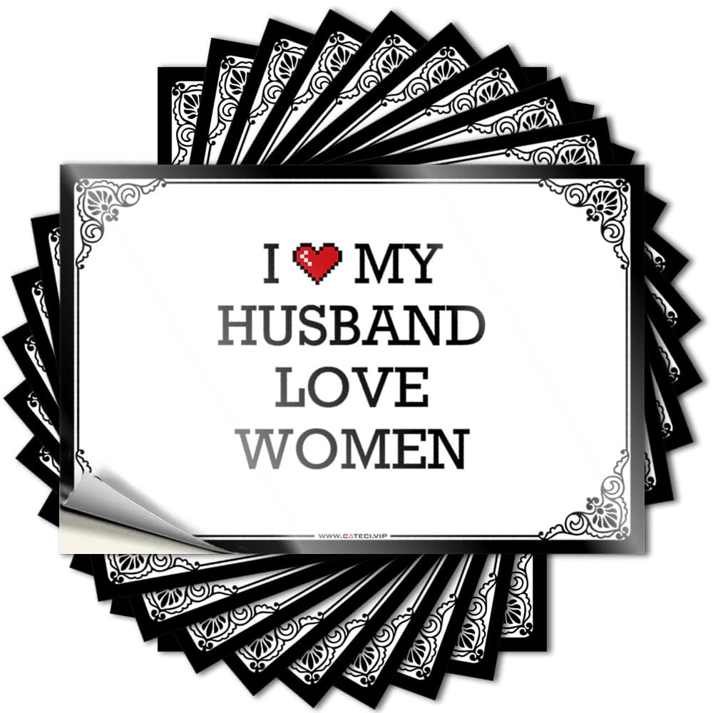 Small Room Decor, Tattoo Funny Hard Quote Stickers, Plush No Residue Decals for Luggage | Essentials Party Favor Custom I Love My Husband Love Women(8X12CM)