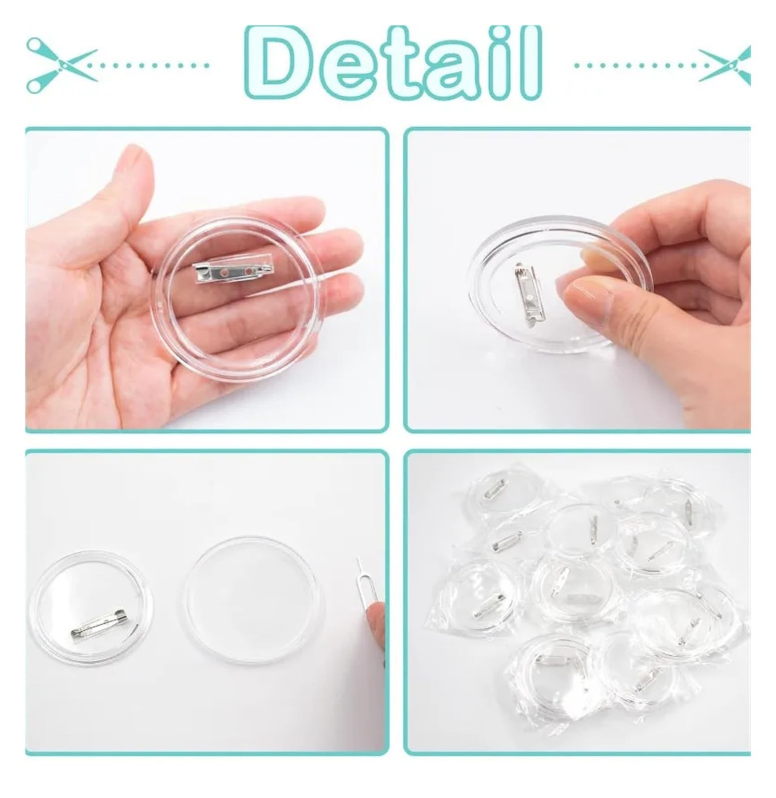 5/10/20 szt. pustych części do przypinek akrylowych do maszyny do produkcji guzików DIY Produkcja DIY(20pcs,75MM)