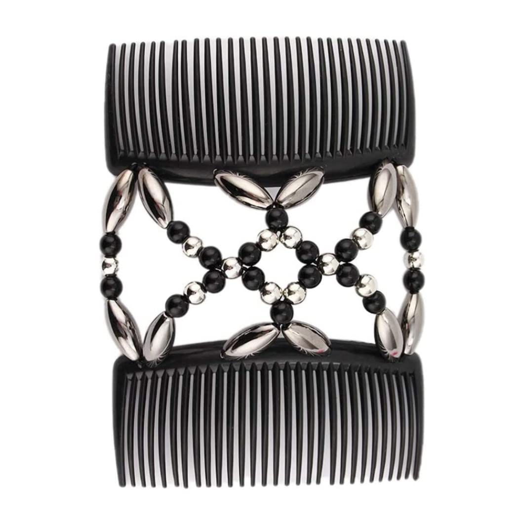 Clip per capelli in perline, pettine per capelli doppi elastici, perle elastiche pettine per donne accessori per capelli per ragazze