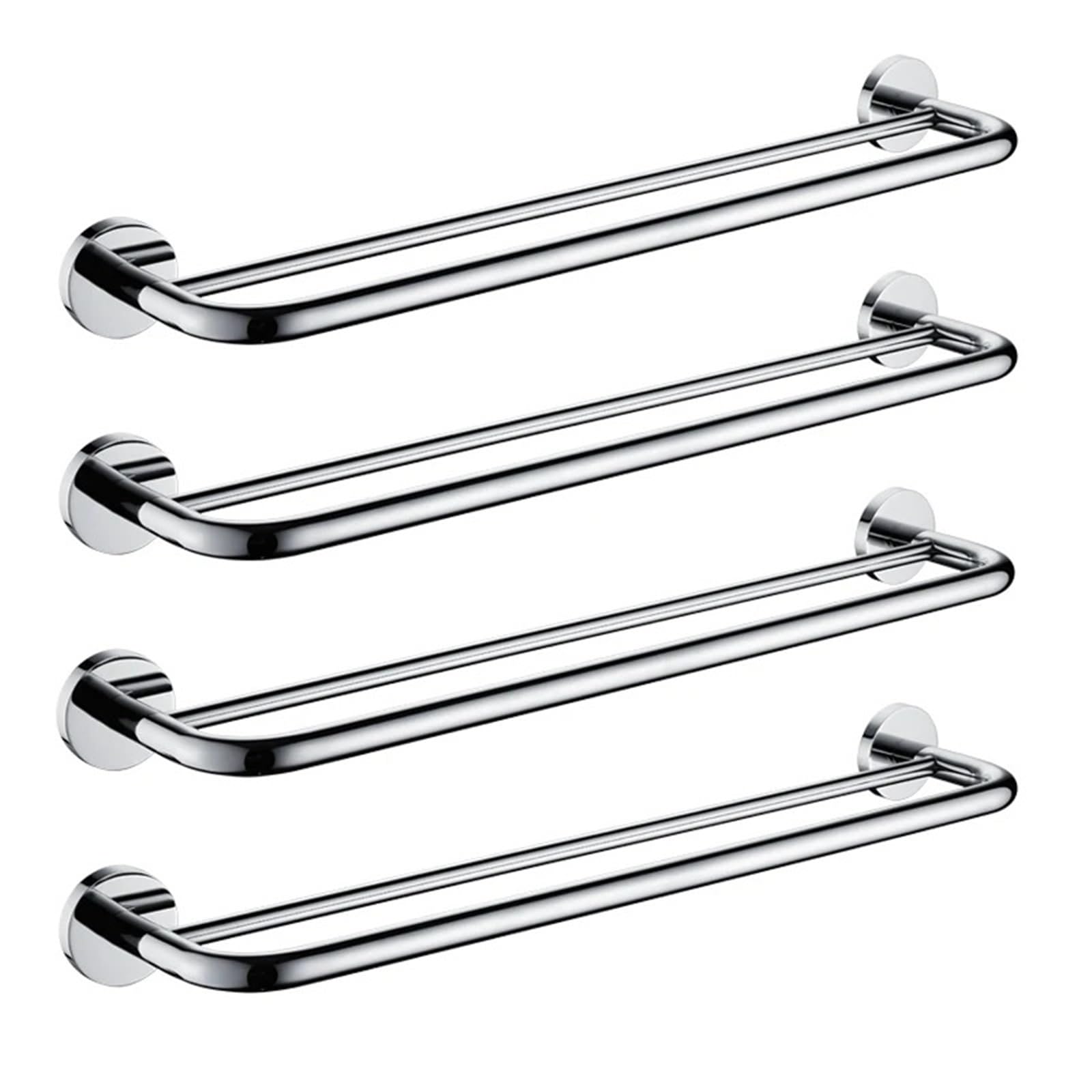 Towel Holder Towel Bars 24" Double Stainless Steel 304 Towel Rack Wall Mounted Towel Holder 60CM Towel Rail(4pcs)