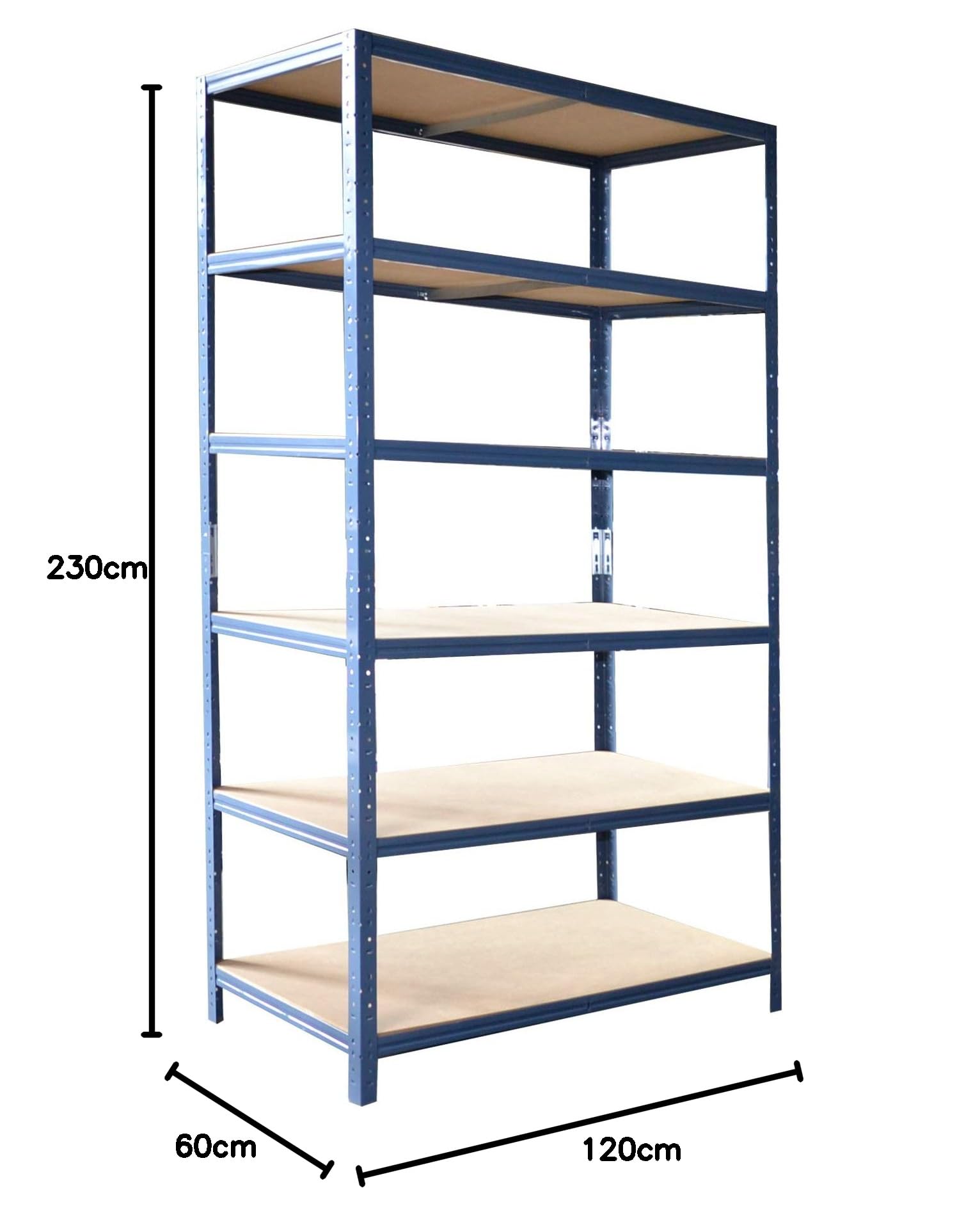 Basic Schwerlastregal 230x120x60 Cm – 4 Böden, Verzinkt, Max. 175 Kg Pro Boden, Made In Germany