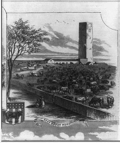 HistoricalFindings Photo: Beef Depot Monument,Washington,DC,1862,Herd of Cattle