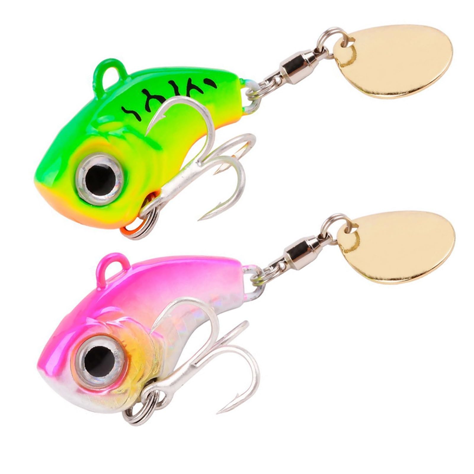 Leurres de pêche, 3D Eyes Soft Fishing Lure , 6 pièces/lot leurres de pêche Wobble rotatif métal VIB Vibration appât for brochet bar truite artificiel dur appâts Spinner cuillère leurre(14G Hook 6pcs)