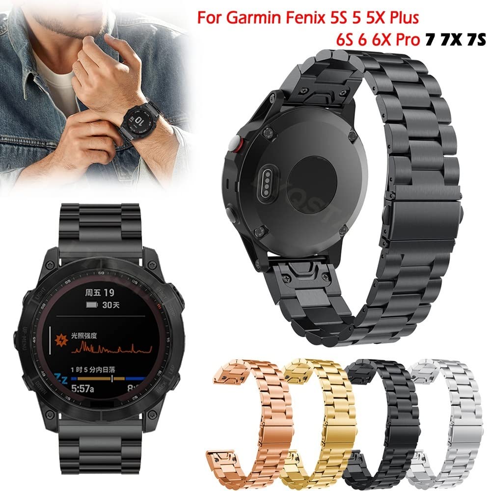 20 22 26 mm pasek ze stali nierdzewnej do zegarka Garmin Fenix 7 7S 7X 6 6X Pro 5 5X Plus 3HR Epix pasek do zegarka QuickFit metalowa bransoletka Correa
