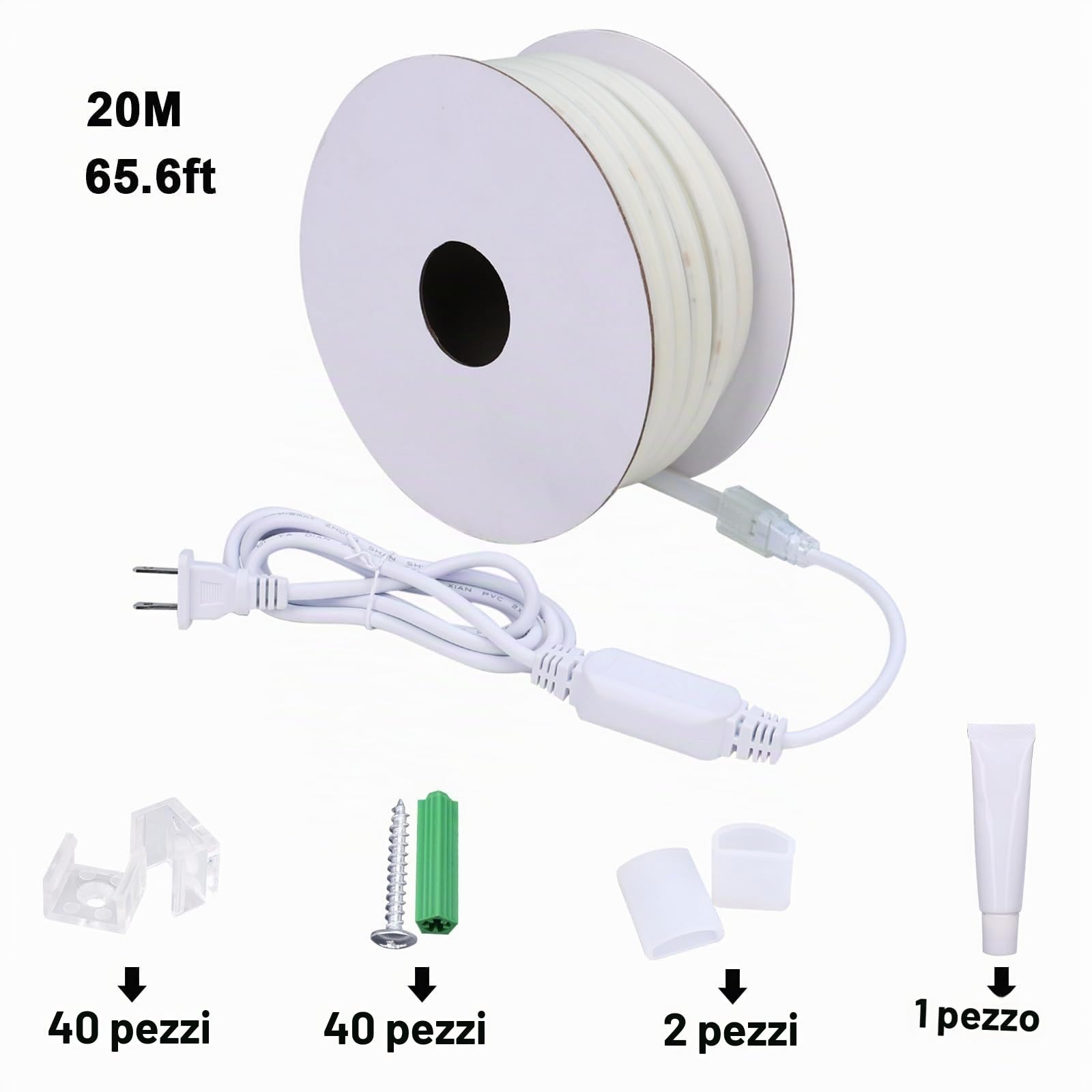 BENLUN Striscia LED COB 230V Esterno Impermeabile 20 metri, Luci LED 220V | Rossa Strisce LED da Esterno Alta Luminosità 200W 288LEDs/m IP65 per Camera da letto, Cortile, Giardino, Gaming