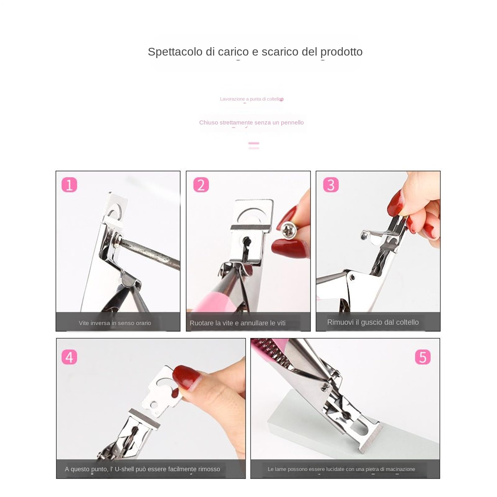 TIPO U Trimmer Cutter Caglio in Acciaio Inox per Unghie Strumento Manicure