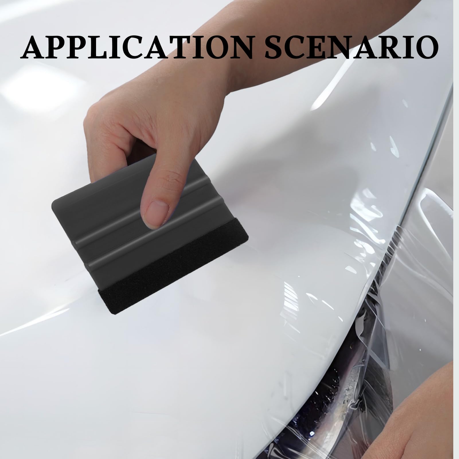 Set di 2 Spatole per Wrapping con Feltro AntiGraffio, Ideali per Applicazione Pellicole Protettive e Wrapping Auto, Compatibili con Vinile e Fibra di Carbonio, Blu, 10x7 cm