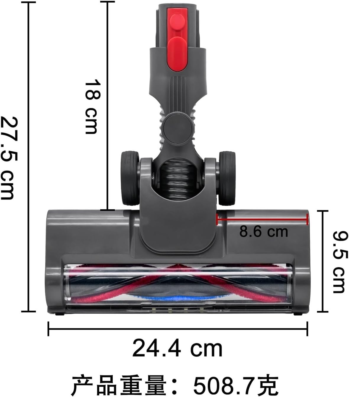 Cleaner Head Bristle Roller Brush, Compatible for Dyson V7 V8 V10 V11 V15 Cordless Vacuum Attachment